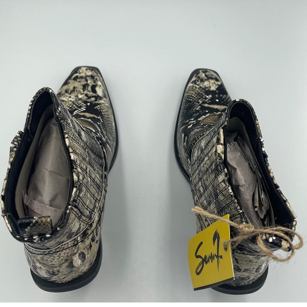 NWT Seven7 Eve Boot Snakeskin Print Ankle Boots Block Heel Size 6.5 festival - Picture 12 of 13